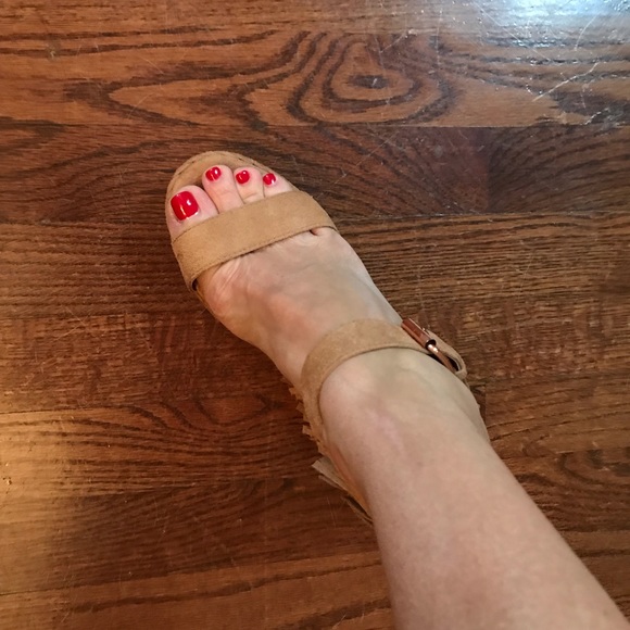 Not Rated tan faux suede wedges - Picture 5 of 7